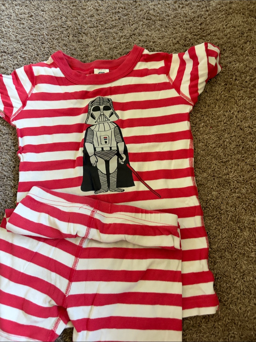 Hanna Andersson Red & White Striped Darth Vader Pajama Set